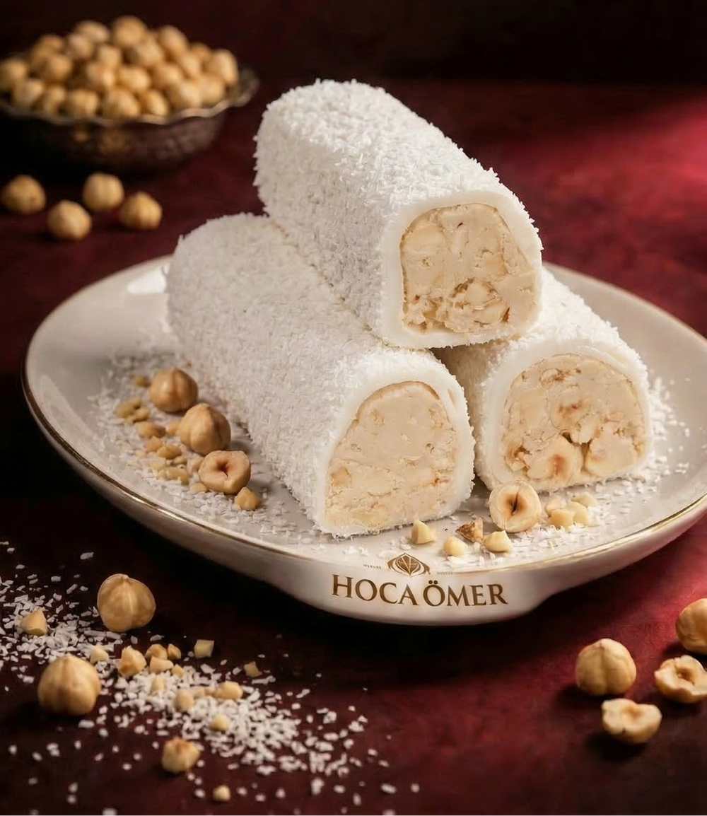 Hindistan Cevizili Kremalı Fındıklı Sarma Lokum (250 Gr)